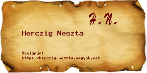 Herczig Neszta névjegykártya